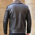 thumbnail image 4 of Men's Winter Lapel Fleece Leather Jacket, Up To 250 lbs, 4 of 4