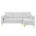 thumbnail image 2 of MINKUROW Sectional Sofa Couch w/Left Chaise Lounge,3-Seater Convertible Couches w/Tappered Metal Legs L-Shaped Modular Sofa for Small Apartment,Chenille Fabric L-Shape Couch w/Golden Legs, 2 of 7