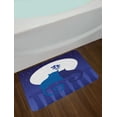 thumbnail image 2 of Fence Bath Mat, Cats in Love Watching Full Moon at Night Valentines Romantic Cartoon, Plush Bathroom Decor Mat with Non Slip Backing, 29.5" X 17.5", Indigo Cobalt Blue White, by Ambesonne, 2 of 2