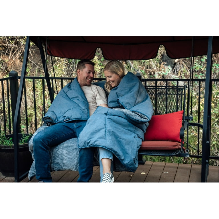 Klymit Homestead Cabin Comforter Blanket, Queen, Blue
