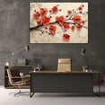 thumbnail image 6 of Mudket Framed Vintage Floral Canvas Wall Art Red Plum Blossom Flower Prints Wall Decor Abstract Botanical Canvas Print Ready to Hang for Living Room Office Home Decor - 12"L x 8"W, 6 of 10