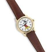 Mickey Watch With Brown Leather Band