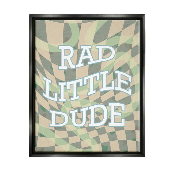 Stupell Industries Rad Little Dude Phrase Inspirational Painting Black Floater Framed Art Print Wall Art, 17 x 21