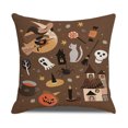 thumbnail image 2 of Funda de almohada de gato negro de Halloween, 18.0 x 18.0 in, saludos, bruja, arpillera, funda de cojín, 4 unidades ER, 2 of 5