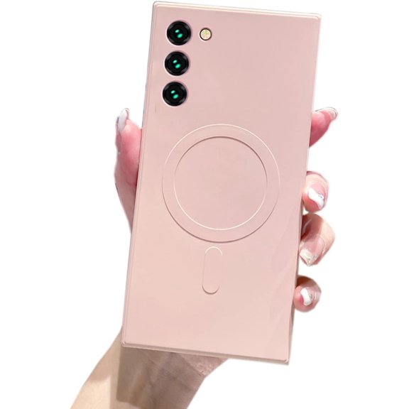 Magnetic Case for Galaxy S22 Plus Case[Compatible with Magsafe] Liquid Silicone Slim TPU Bumper Shockproof Full Camera Lens Protective Cover Phone Case for Samsung Galaxy S22 Plus 6.7" Pink