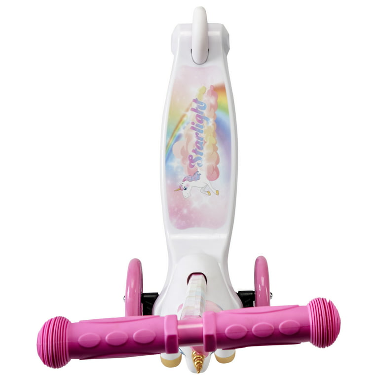 Unicorn 3 Wheel Kick Scooter 3+ with Kids Toddler Ages Light-up Wheels for and Preschool