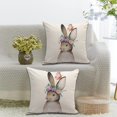 thumbnail image 5 of Primavera Verano Conejo Decoración Fundas de Almohada Conejo de Pascua Conejito Algodón Lino Funda de Almohada Sofá Cama Funda de Cojín Estilo 1, 5 of 5