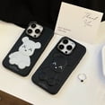 thumbnail image 5 of For iPhone 17 Case, 3D Cute Bear Design Phone Case, Stylish and Protective Cover Compatible with Precise Cutouts, Shock-Absorbing and Anti-Slip Silicone Shell,  White/Black/Brown, 5 of 8