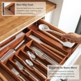 thumbnail image 6 of Premium Silverware, Flatware and Utensil Organizer for Kitchen Drawers, Expandable 14.5 to 25 Inches Wide, 10 Compartments, Food-Safe Premium Acacia Wood Finish Kitchen Storage Tray, 6 of 13