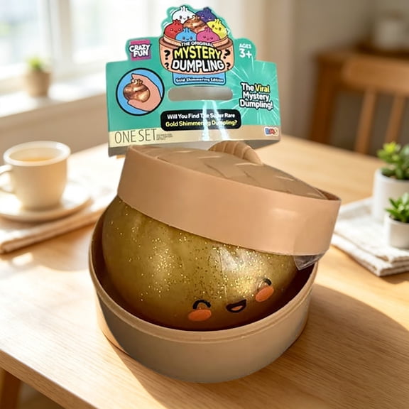 RMS Crazy Fun The Original Mystery Dumpling Toys,Gold Shimmering Edition,A-Random 1PC,Desktop Decorations