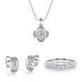 thumbnail image 1 of JeenMata Conjunto de Joyas de Filigrana con Milgrain Botánico 0,4 TCW de Diamantes, con Colgante, Pendientes y Anillo, 1 of 7