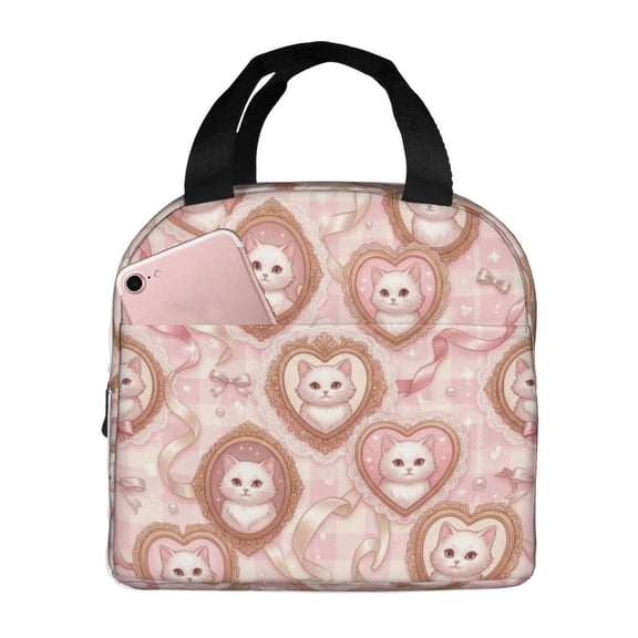 Cat Lunch Bag For Women Men Cute Cats Reusable Insulated Lunch Box Large Capacity Lunch Tote Bag For Work, Picnic Or Travel