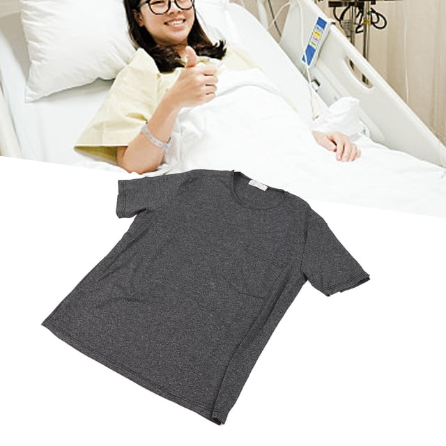 Chandail à Manches Courtes Postchirurgie de l'Épaule Universel Unisexe à Boutons-Pression, Côté Ouvert, Adaptatif, à Déchirer, Chandail de Récupération