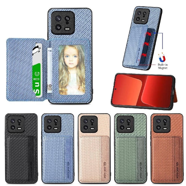 Case For FOXDOCK Xiaomi 13 Stand Function RFID Blocking Magnetic Card Holder Complete Camera Safety