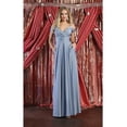 thumbnail image 5 of May Queen MQ1988 Juniors Womens Cold Shoulder V-Neck Ruched Long A-Line Dress, 5 of 10