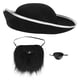 thumbnail image 5 of Sombrero de disfraz de pirata, bigotes falsos, parche en el ojo, accesorios de fiesta de pirata, vestido para Halloween, 5 of 12