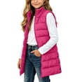 thumbnail image 3 of Mifsaly Girls Long Puffer Vests Kids Tween Zip Up Stand Collar Quilted Vest Fall Winter Casual Going Out Play Back to School Padded Coat with Pocekts, 3 of 10