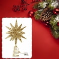 thumbnail image 4 of Hvmvliv Christmas Tree Toppers (9.8x11.8in) Christmas Tree Top Metal Five-Pointed Star With Light Decorations Christmas Tree Top Decoration Gold, 4 of 5