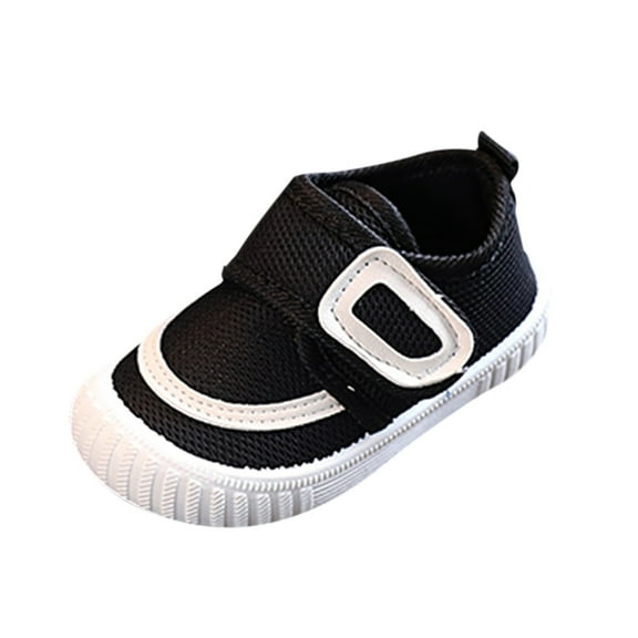 Infant Shoes Size 9-12 Months Mesh Loafers Flying Color Woven Sports Solid Flats Comfort Lightweight Elastic First Birthday Black Boots