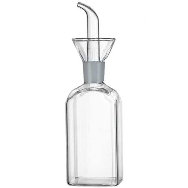 Botella de aceite, dispensador de aceite de oliva de vidrio, botella de vidrio, dispensador de vinagre y aceite de cocina con pico vertedor para cocina y parrilla