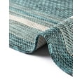 thumbnail image 5 of Unique Loom Outdoor Border Collection Area Rug - Soft Border (13' 1" Round Teal/Ivory), 5 of 11