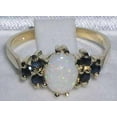 thumbnail image 4 of LBG 14k Yellow Gold Real Genuine Opal and Sapphire Womens Band Ring - Size 7, 4 of 4