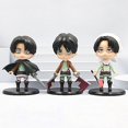 thumbnail image 4 of 6 Pcs/Ensemble Figurines Anime Attack on Titan Eren Jaeger Mikasa Ackerman Levi Rivaille Levi Ackerman PVC Modèle de Figurines d'Action, 4 of 5