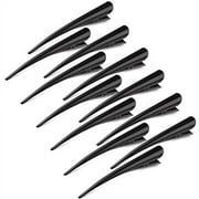 12 Pack Alligator Hair Clips for Styling Sectioning Salon Hairstyle, GLAMFIELDS 5 inch Non-Slip Black Duckbill Metal Teeth Clips for Women Girls Thick Hair