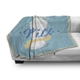 thumbnail image 3 of Vintage Blue Soft Flannel Fleece Blanket, Splashing Milk Jar Design with Calligraphic Scripts in Retro Frame, Cozy Plush for Indoor and Outdoor Use, 50" x 60", Baby Blue Cream White, by Ambesonne, 3 of 6