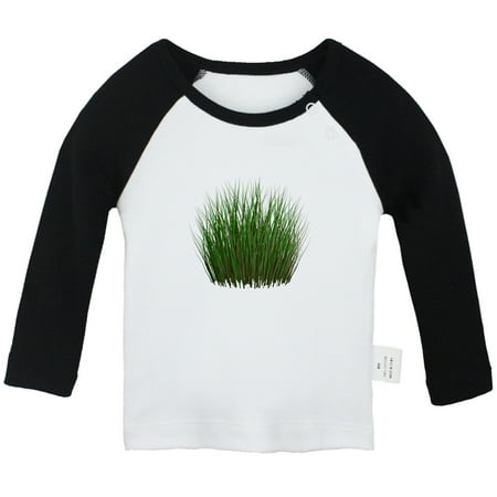 

Nature Pattern Grass T shirt For Baby Newborn Babies T-shirts Infant Tops 0-24M Kids Graphic Tees Clothing (Long Black Raglan T-shirt 6-12 Months)
