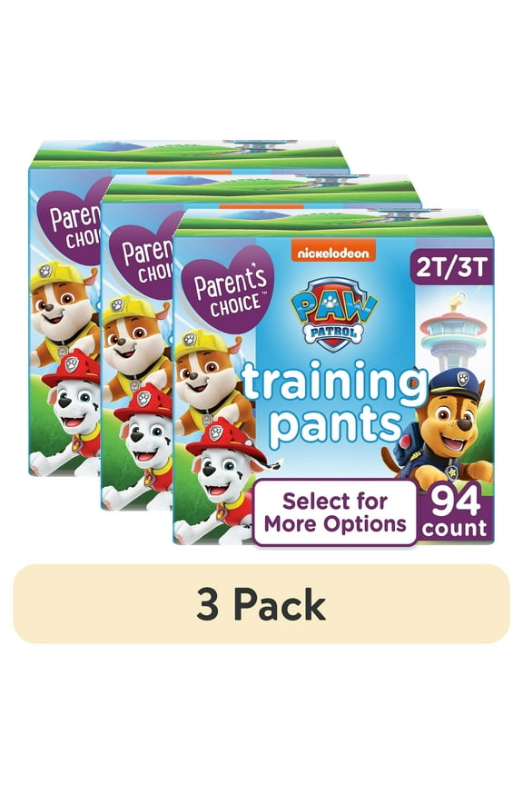 (3 pack) Parent's Choice Paw Patrol Training Pants for Boys, 2T/3T, 94 Count