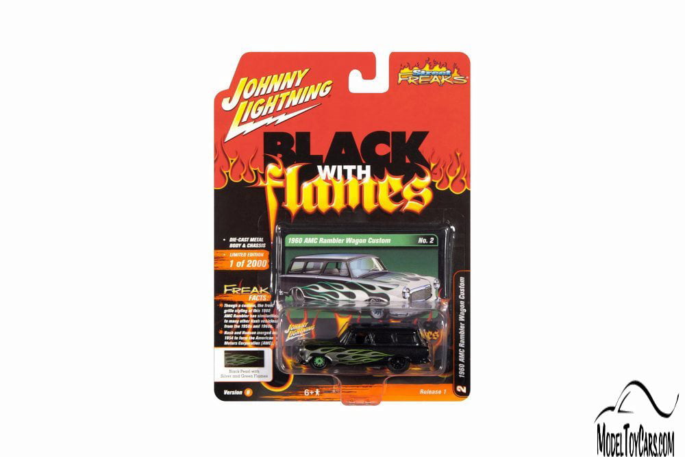 Johnny Lightning Street Freaks Black With Flames 1960 AMC Rambler Wagon NG58 