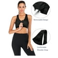 thumbnail image 4 of FANNYC 1-3 Pack Women's Zipfront Seamless Padded Racerback Sports Bra Running Gym Yoga Fitness High Impack Tops Tank, 4 of 7