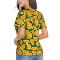 thumbnail image 2 of Goofa Orange Lemon Pattern Women's Slim-Fit Short-Sleeve V-Neck T-Shirt,Classic-Fit Short-Sleeve V-Neck T-Shirt-Small, 2 of 5