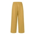 thumbnail image 5 of Garbnen Cotton Linen Pants Women Casual Baggy Drawstring Womens Wide Leg Pants Summer Beach Vacation Women’s Trousers with Pocket, 5 of 5
