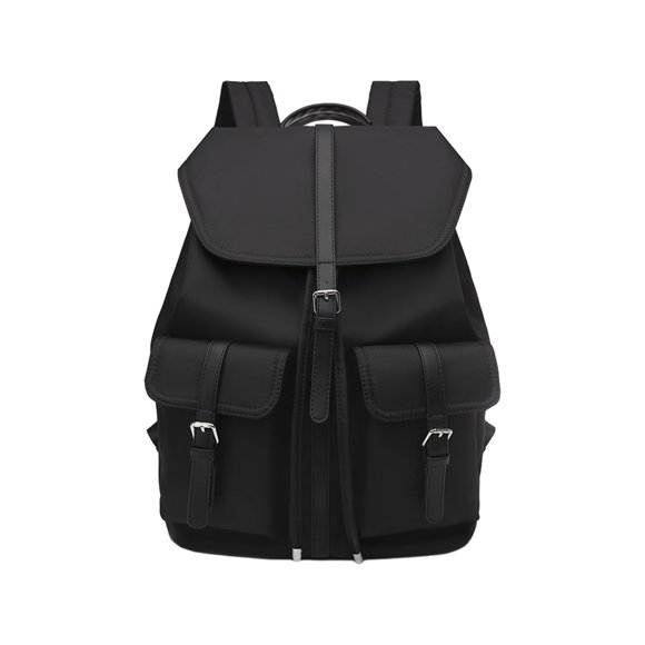 Fridja Summer Savings Women Oxford School Backpack Purse Basic Rucksack Practical and Windproof Retro Daypack Bag for Middle School High School College (Black) One Size