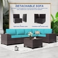thumbnail image 4 of ASJMR 9 Pieces Outdoor Patio Furniture Sets with 2 Swivel Chairs and Cusions,PE Rattan Wicker Conversation Outside Sectional Sofa Set,Green, 4 of 10