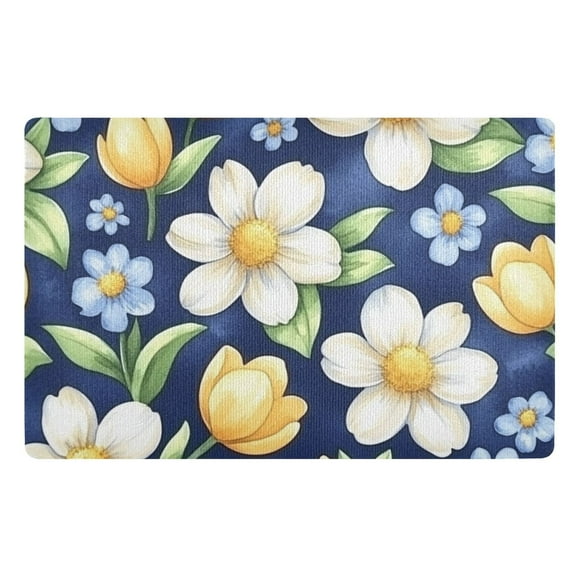 Spring Flower Pattern Floor Door Mat Outdoor Indoor for Home Entrance Welcome Mats 32"x20"