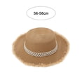 thumbnail image 2 of 56-58 cm circunferencia del sombrero sombrero para el sol de las mujeres protector solar salida de verano vacaciones sombrero de paja perla sombrero de ala grande, 2 of 5