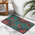 thumbnail image 3 of 20x32 Inch Non-Slip Green Floral Rug - Modern Washable Carpet for Entryway, Bedroom, Bathroom, Laundry Room - Small Distressed Accent Floor Rug, 3 of 5