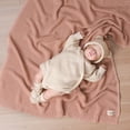 thumbnail image 3 of YIXPOH Organic Ribbed Baby Swaddle Blanket - 100% Soft Cotton Knit for Boys Girls Stroller Cuddle Blanket for Newborns Light Pink, 3 of 9