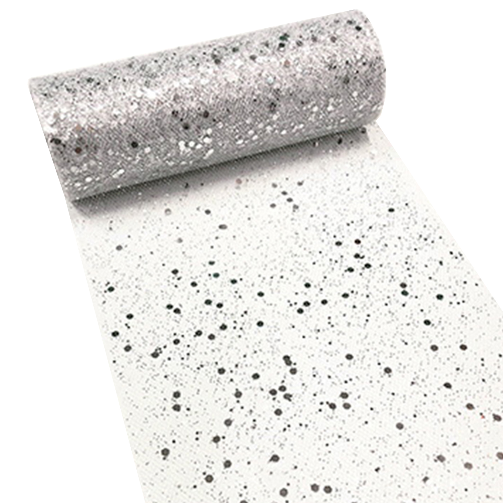 Farfi 1 Roll 10 Yards Glitter Sequin Tulle Roll Hexagonal Sequins