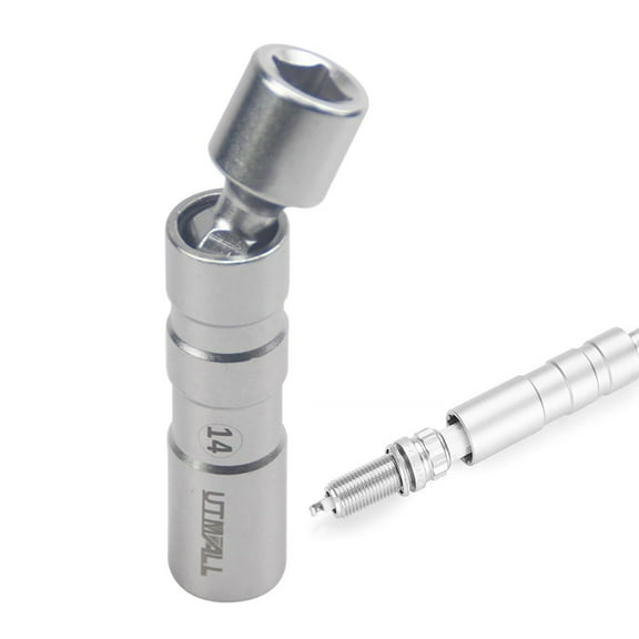 Thin Wall Universal Joint 14mm Spark Plug Socket Magnetic Removal Tool 12pt 95mm Length