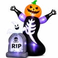 thumbnail image 2 of Inflable Halloween Calabaza Esqueleto 2.40m Fantasma Luz Led, 2 of 8