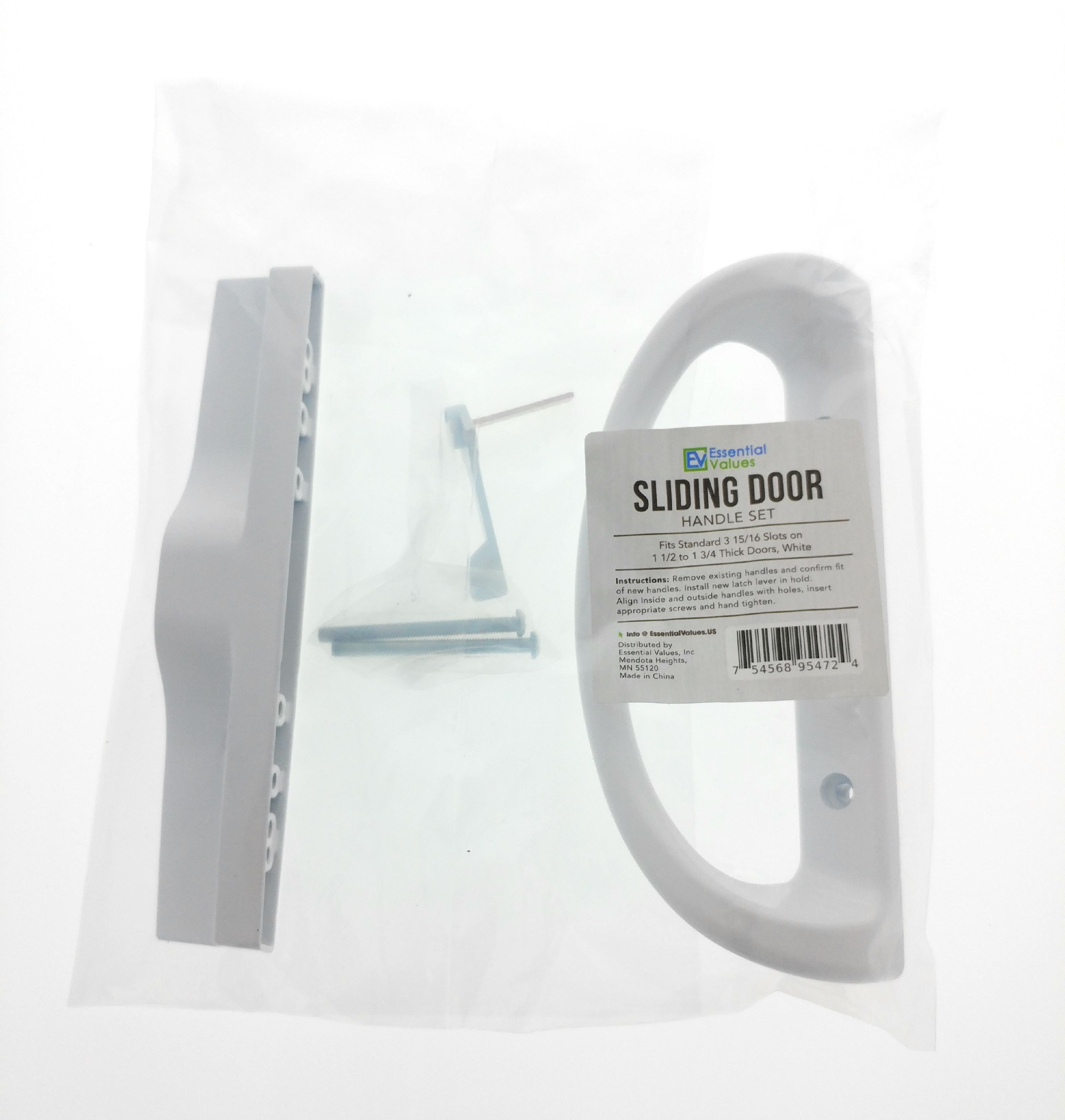 Essential Values White Sliding Patio Door Handle Set Walmart Com