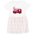 thumbnail image 3 of Inktastic Easter Red Firetruck with Pink Hearts Girls Toddler Dress, 3 of 5
