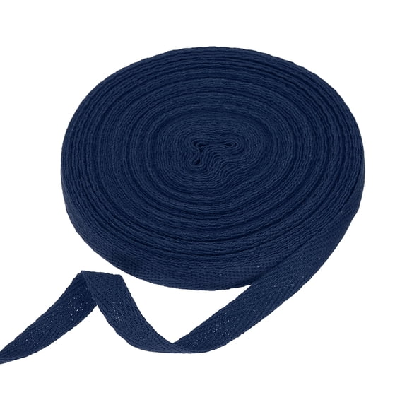 Uxcell Cotton Twill Tape Ribbon 3/8" 11 Yard Herringbone Webbing Tape, Navy Blue
