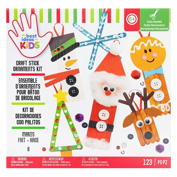 Colorbok Kids Christmas Holiday Ornament Kit-Popsicle Stick