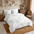 thumbnail image 2 of Manfei Watercolor Daisy King Bedding 7pcs,Chic Flowers King Bed in a Bag,Reversible, 2 of 6