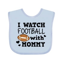 Inktastic I Watch Football with My Mommy Boys Baby Bib